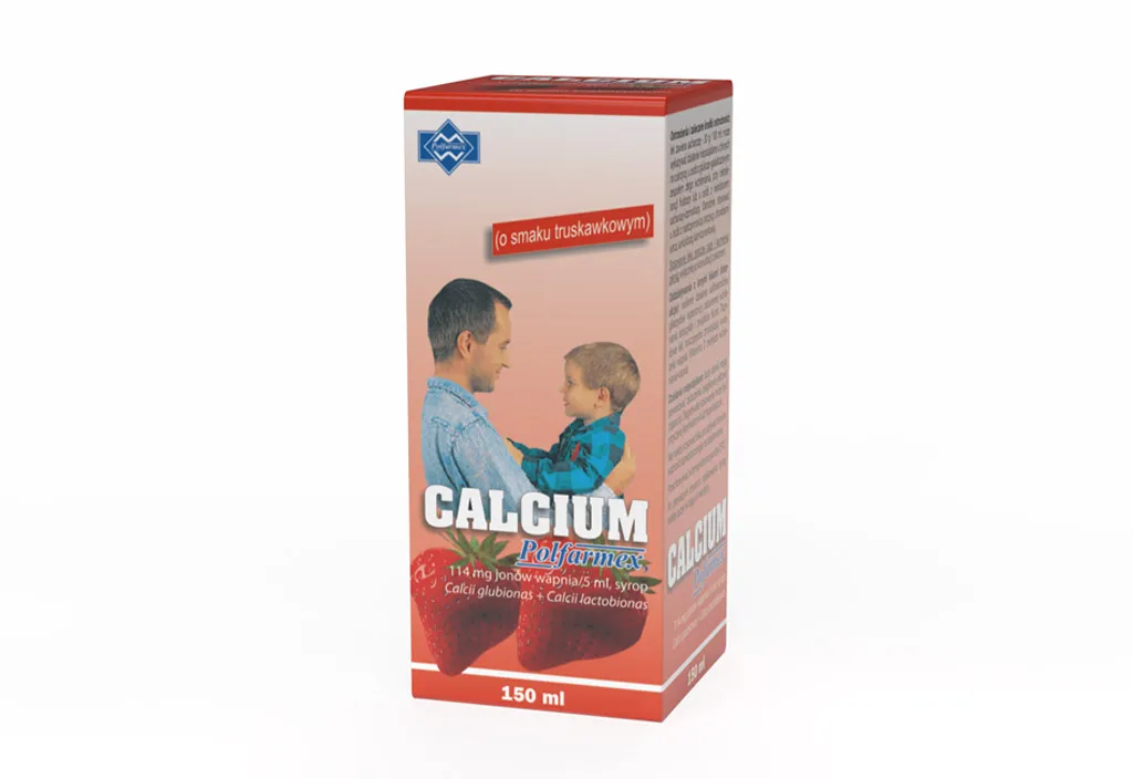 Calcium Polfarmex o smaku truskawkowym